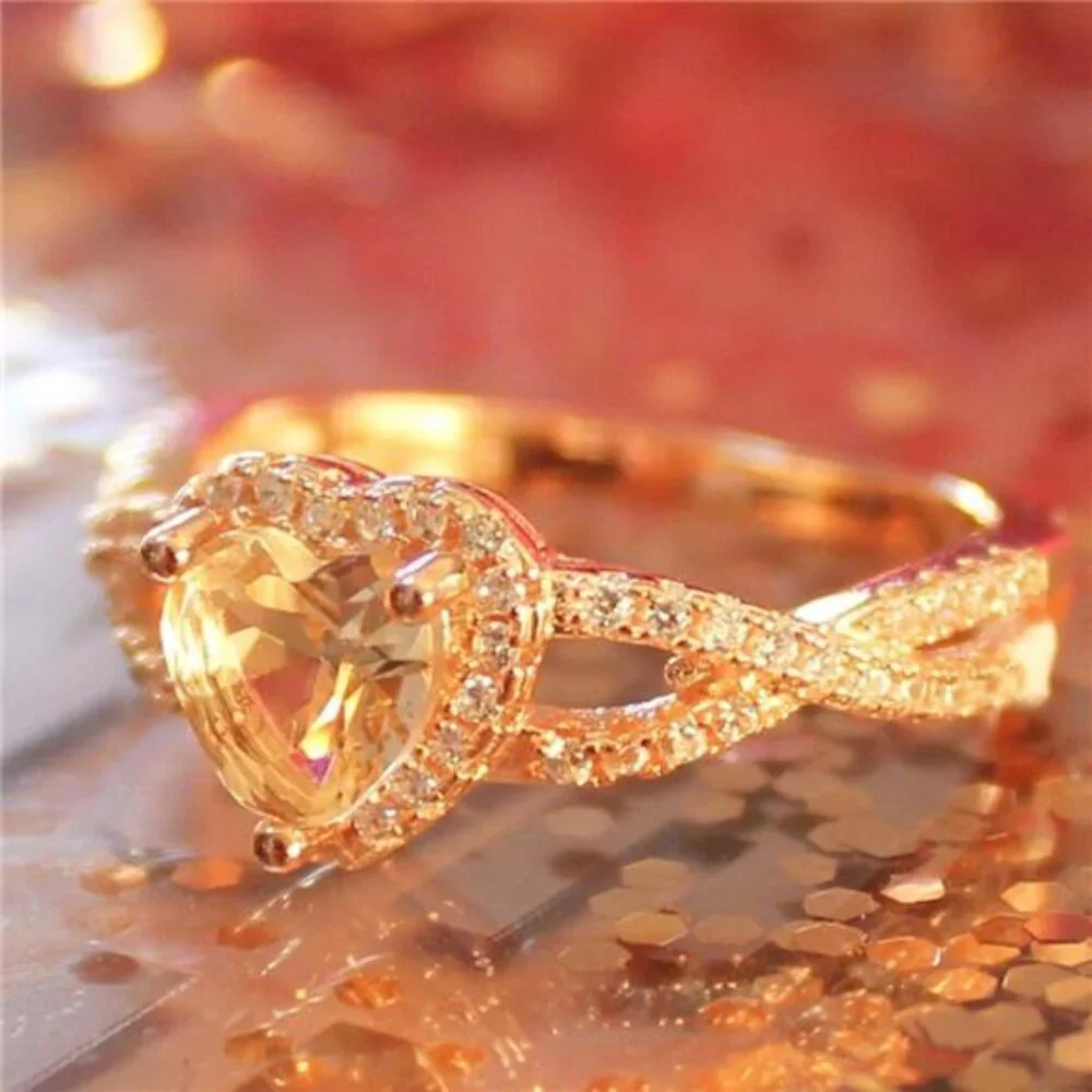 Sterling Silver Heart Halo Cubic Zirconia Promise Ring
